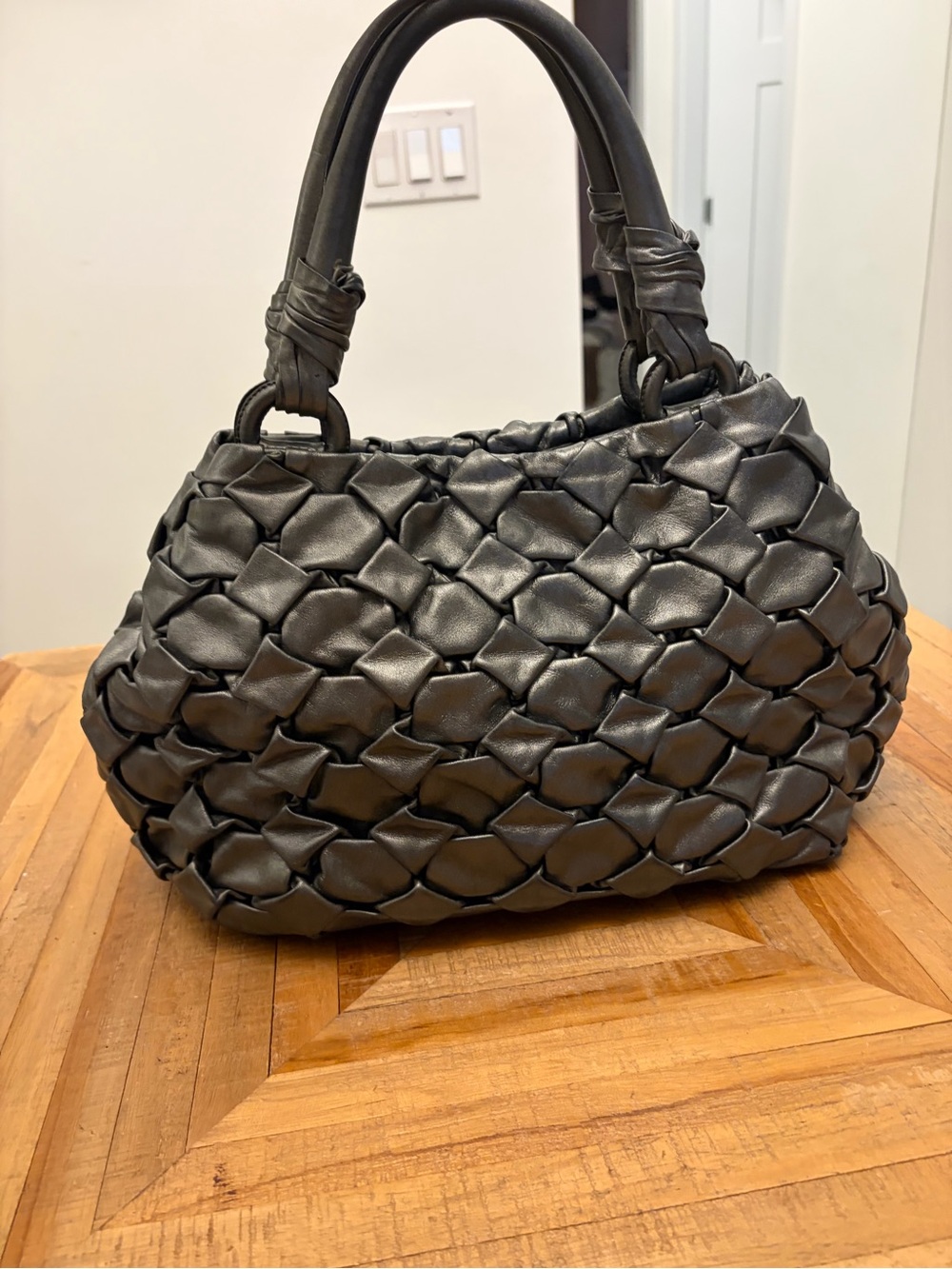 Prada Vintage Nappa Leather Woven Hobo Bag - Picture 2 of 14